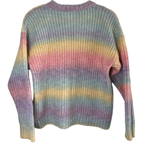 F21 Forever 21 x Hello Kitty Appliqué Pastel Rainbow Knit Crewneck Sweater - Picture 3 of 16